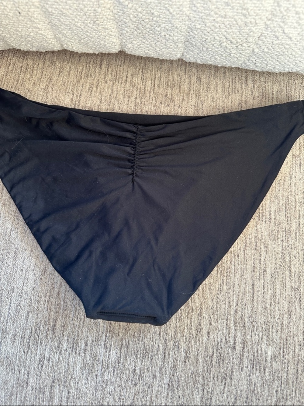 Unsubscribed Black Minimal Bikini Bottom with back rushing size Large. NWT - Picture 6 of 6